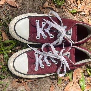 Converse Burgundy and White Sneakers